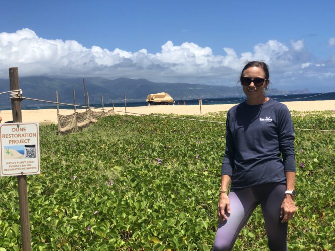 Native plants help rebuild dunes at Baldwin Beach